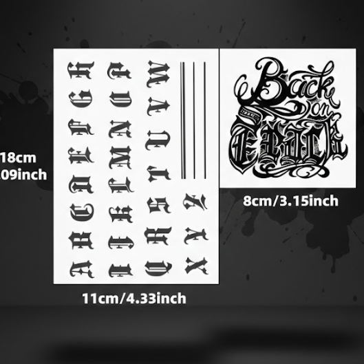Blackletter alphabet tattoos